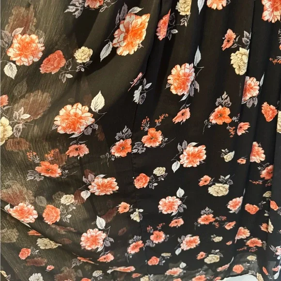 Torrid Black Dress with Red and White Floral Design - Picture 3 of 5